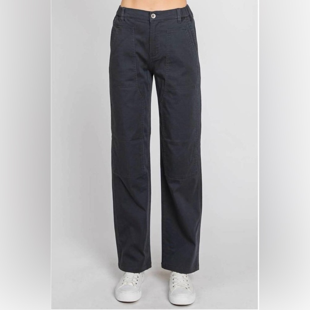 NWT Letter To Juliet Los Angeles charcoal cargo pocket straight pant Medium